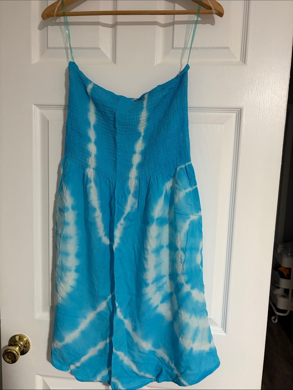 Blue Tie-Dye Women's Shorts Romper